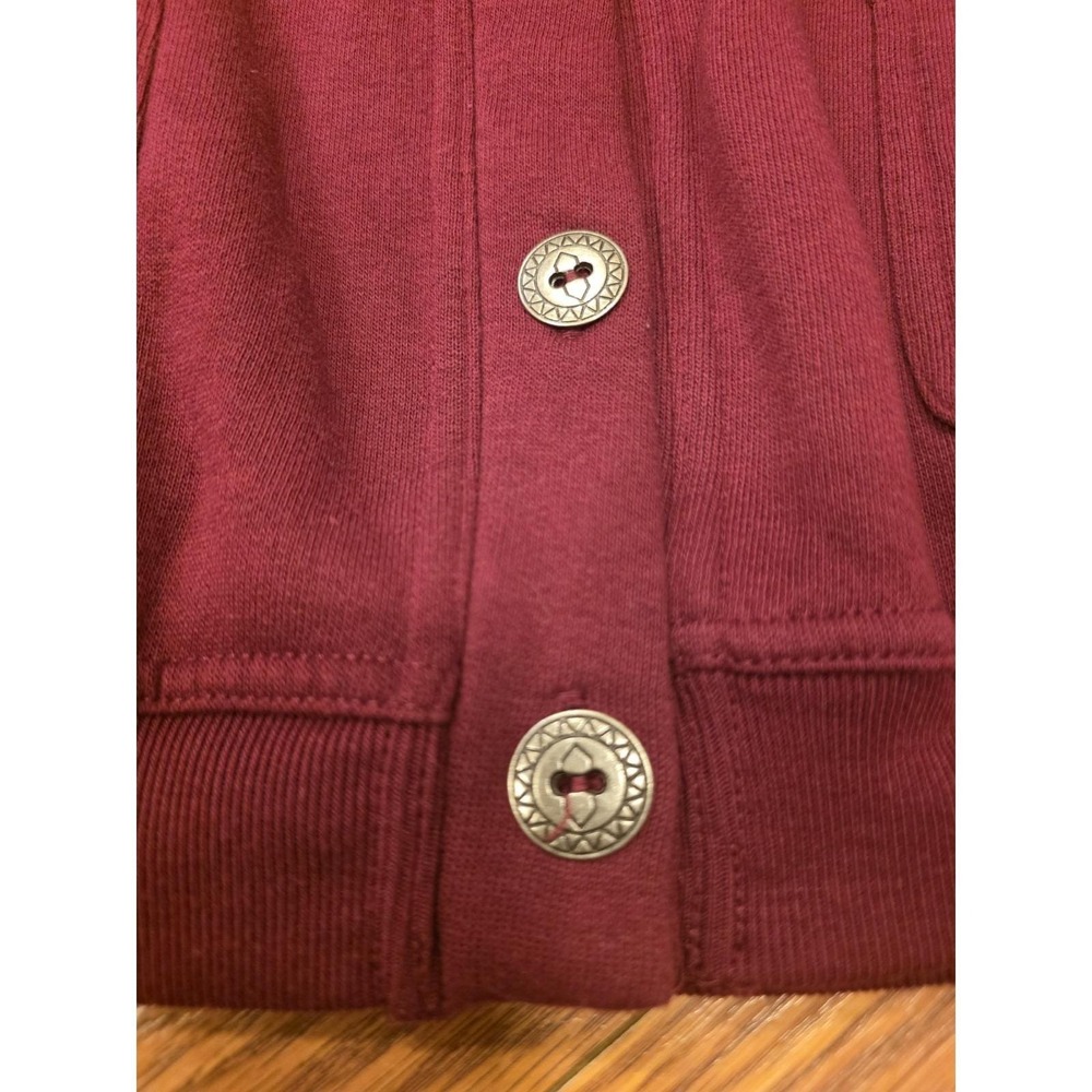 Chinawear by Morsly Cardigan Sweater Womens Size Lg Burgundy Pockets Vintage EUC - Picture 4 of 10